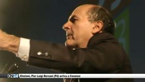Elezioni, Pier Luigi Bersani (Pd) arriva a Cosenza