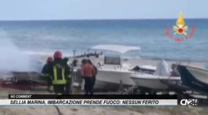 Sellia Marina, imbarcazione prende fuoco: nessun ferito